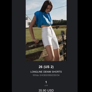 Longline denim shorts